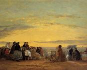 尤金 布丹 : On the Beach, Sunset